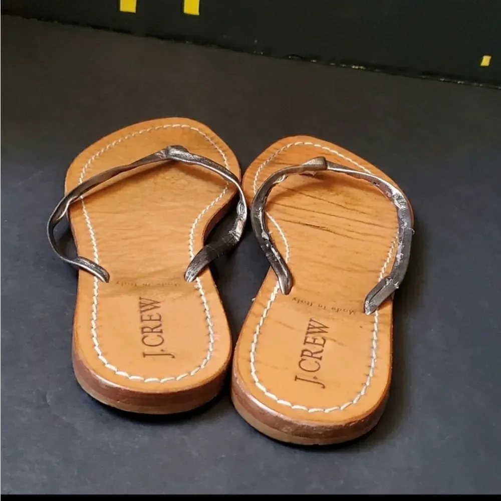 J.crew Leather Flip Flops